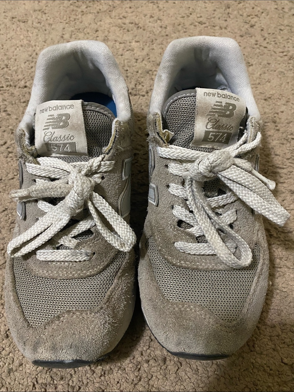 New Balance Kids 574 Sneakers in Beige and White